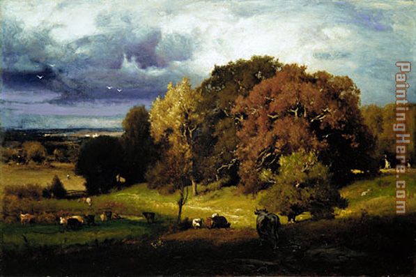 Autumn Oaks painting - George Inness Autumn Oaks art painting